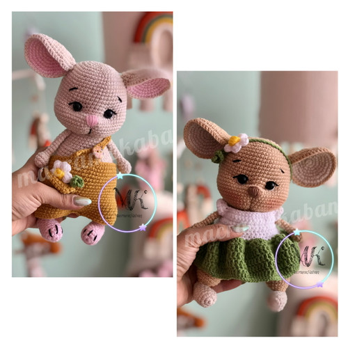 عروسک قلاب بافی موشی دختر و پسر