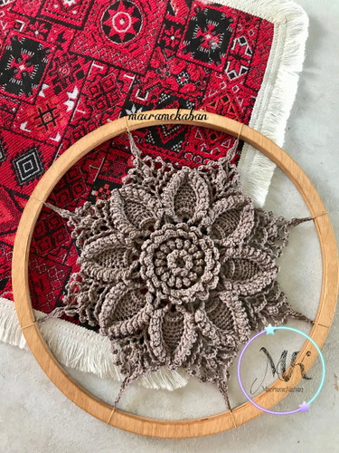 دیوارکوب قلاب بافی ماندالا مدل آرورا قطر ۳۰ سانتی متر