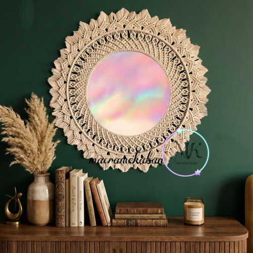 آینه مکرومه مدل آفتابگردون