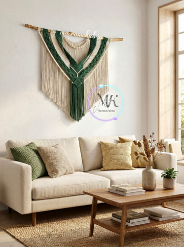 دیوارکوب مکرومه مدل کراواتی ابعاد 120 در 100 سانت