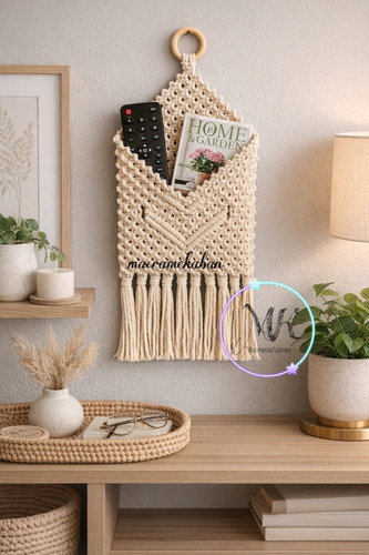 جاکنترلی مکرومه دیواری مدل هفتی ابعاد 22 در 55 سانت