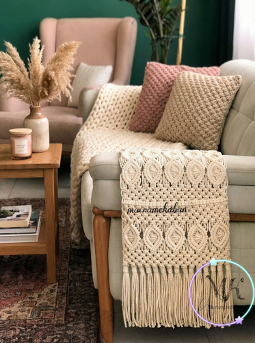 جاکنترلی رومبلی مکرومه ابعاد ۳۰ در ۹۰ سانت