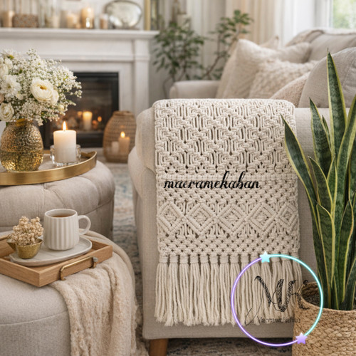 جاکنترلی مکرومه تک جیب ابعاد 30 در 90 مدل لوزی