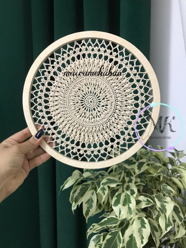 دیوارکوب قلاب بافی ماندالا مدل تسلا قطر ۲۵ سانت